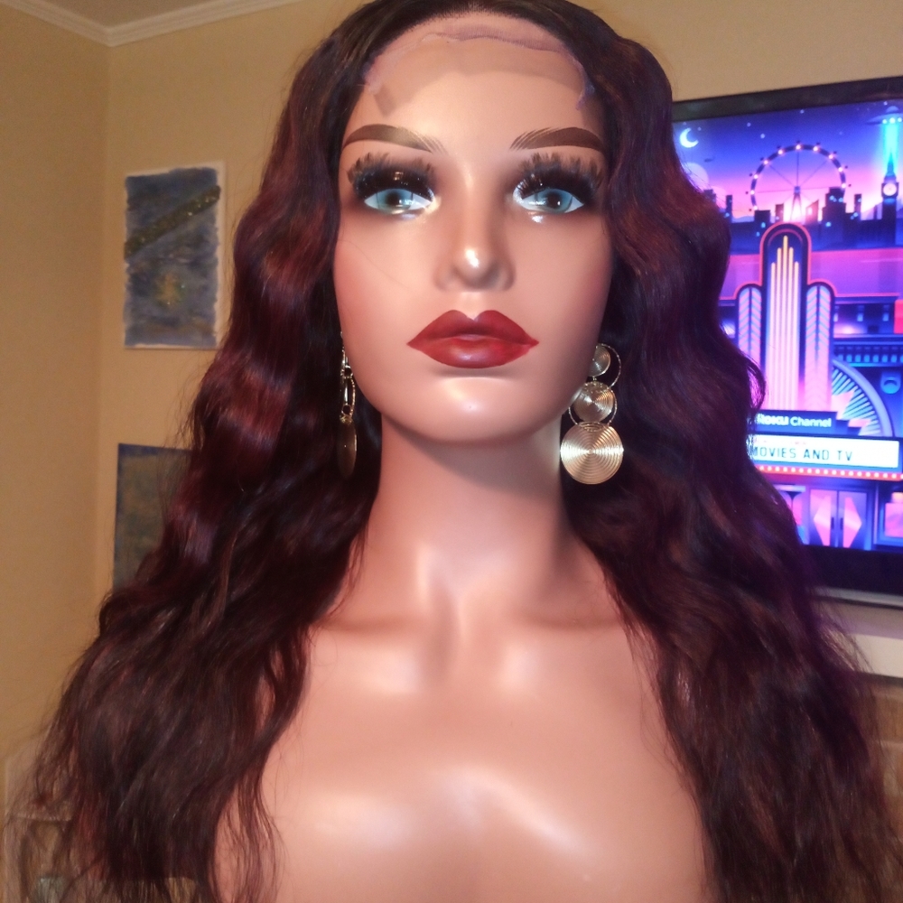 22 Inch Human Hair Lace Closure Wig